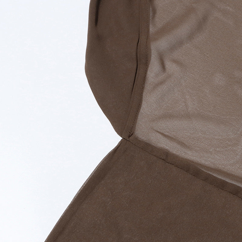 Mesh See-through Hooded Top