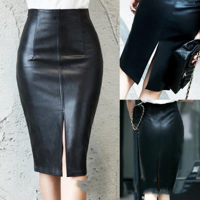 Leather Skirt Front Slit