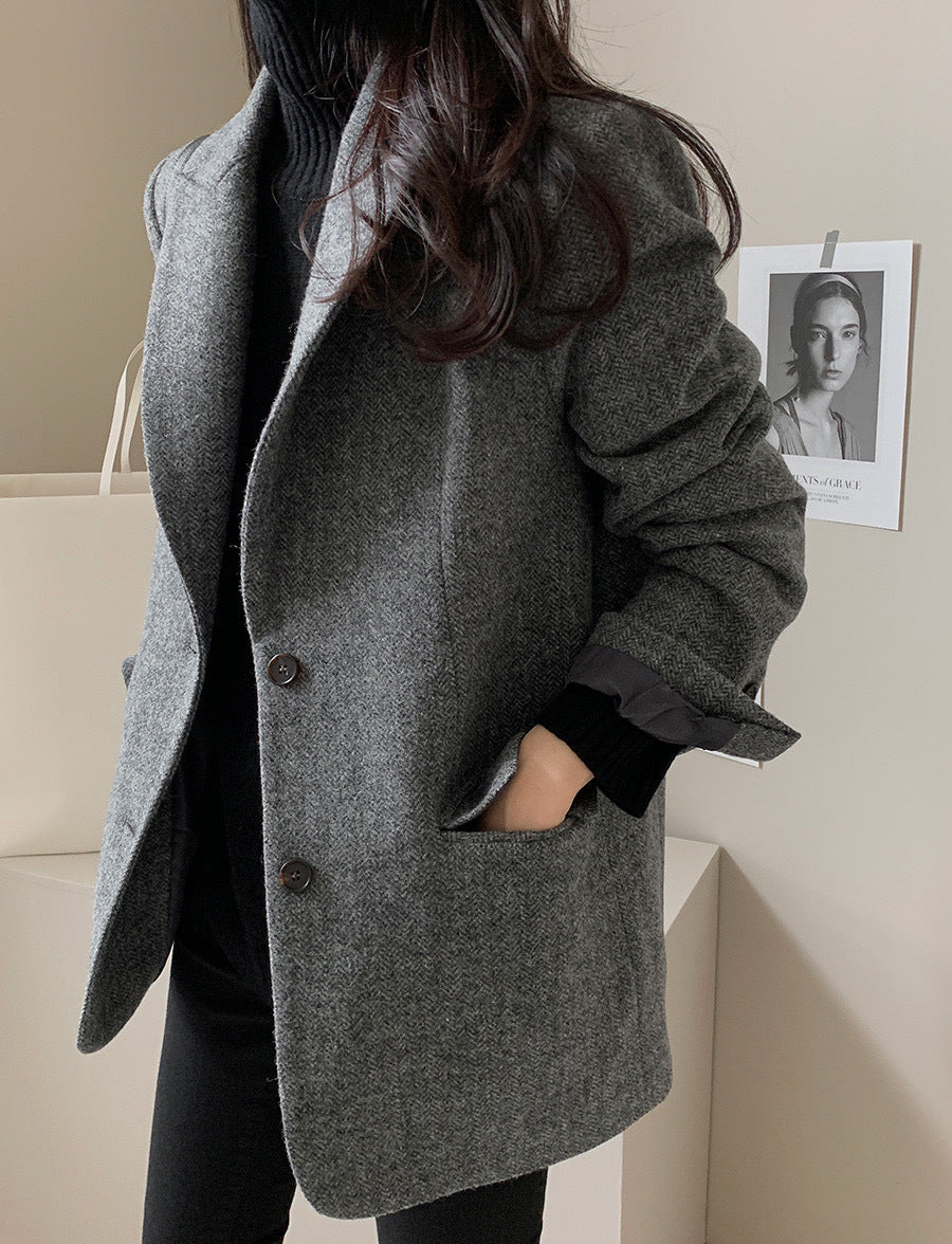 Solid Wool Blazer