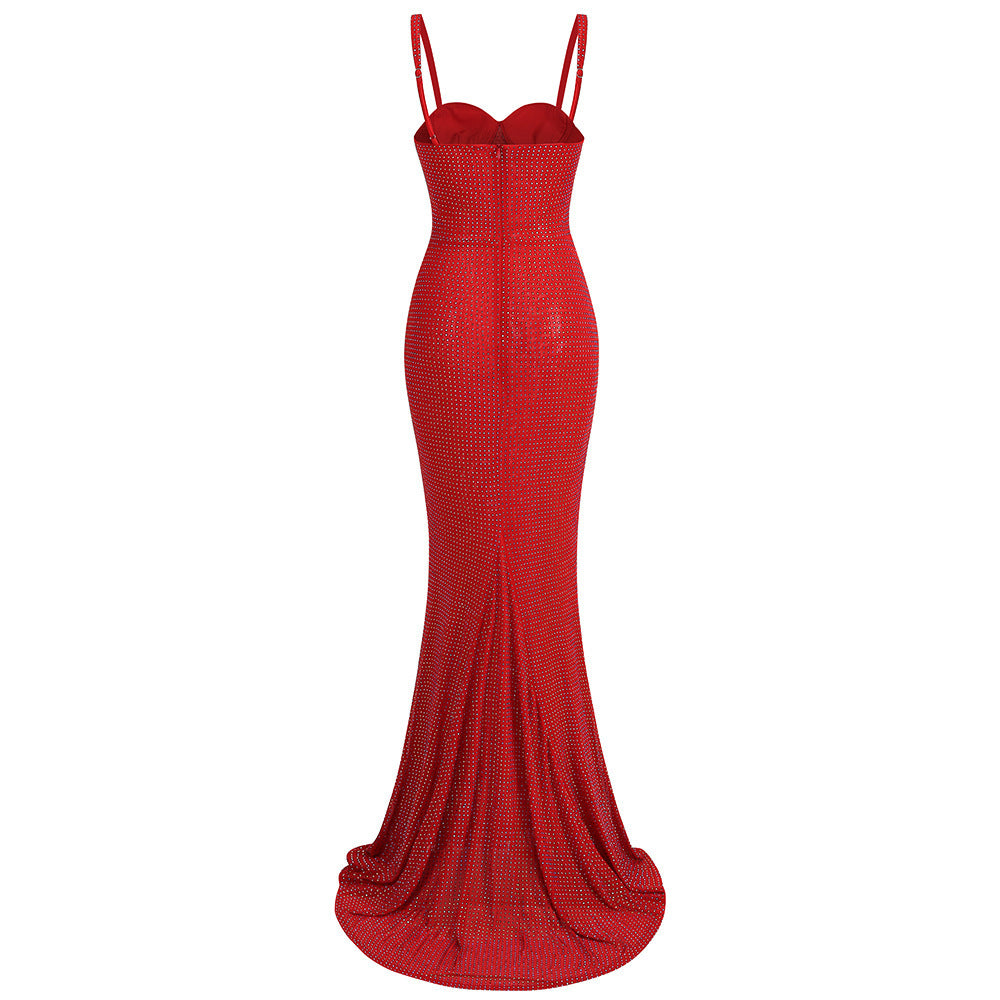 Rhinestone Slim Fit Tight Dress