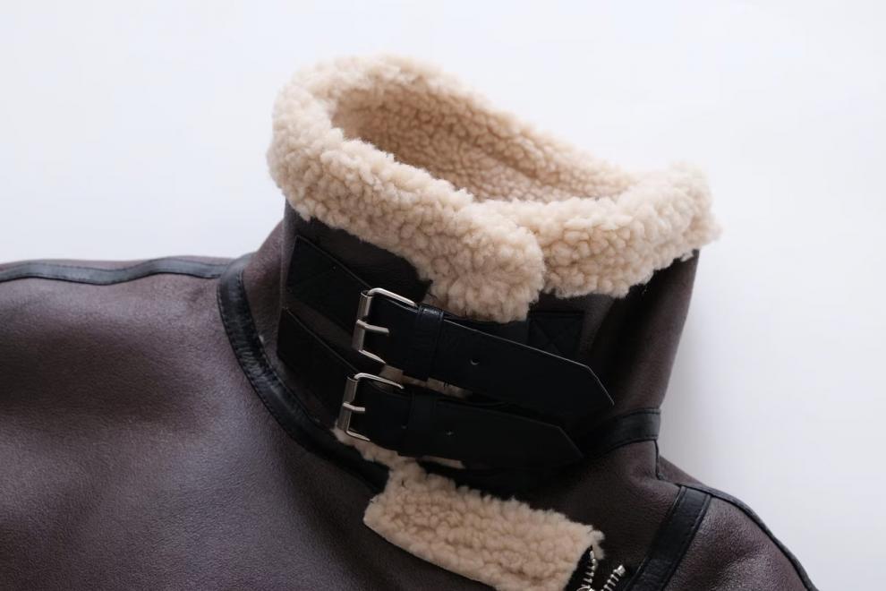 Suede Fur Motorcycle Jacket