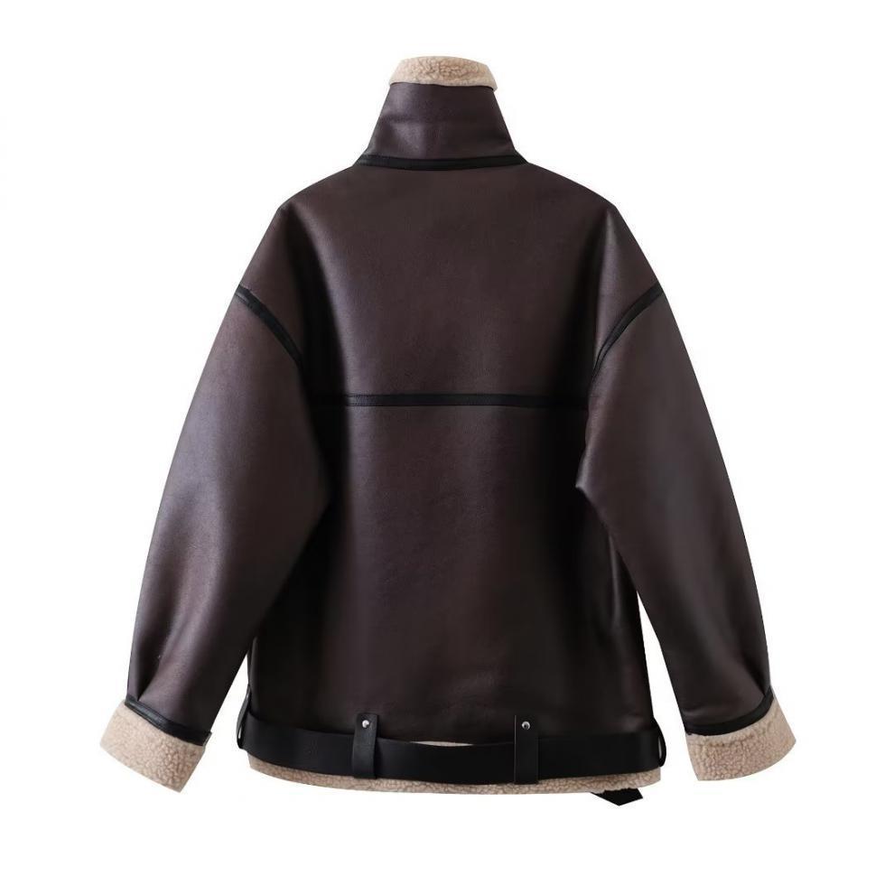 Suede Fur Motorcycle Jacket