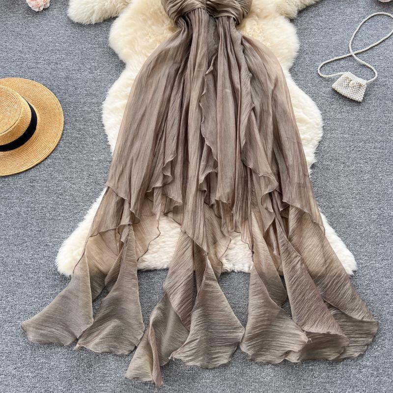 Sling Ruffles Long Dress