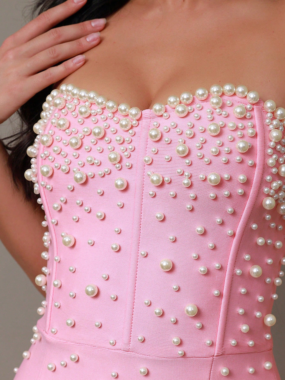 Beaded Long Bandage Dress