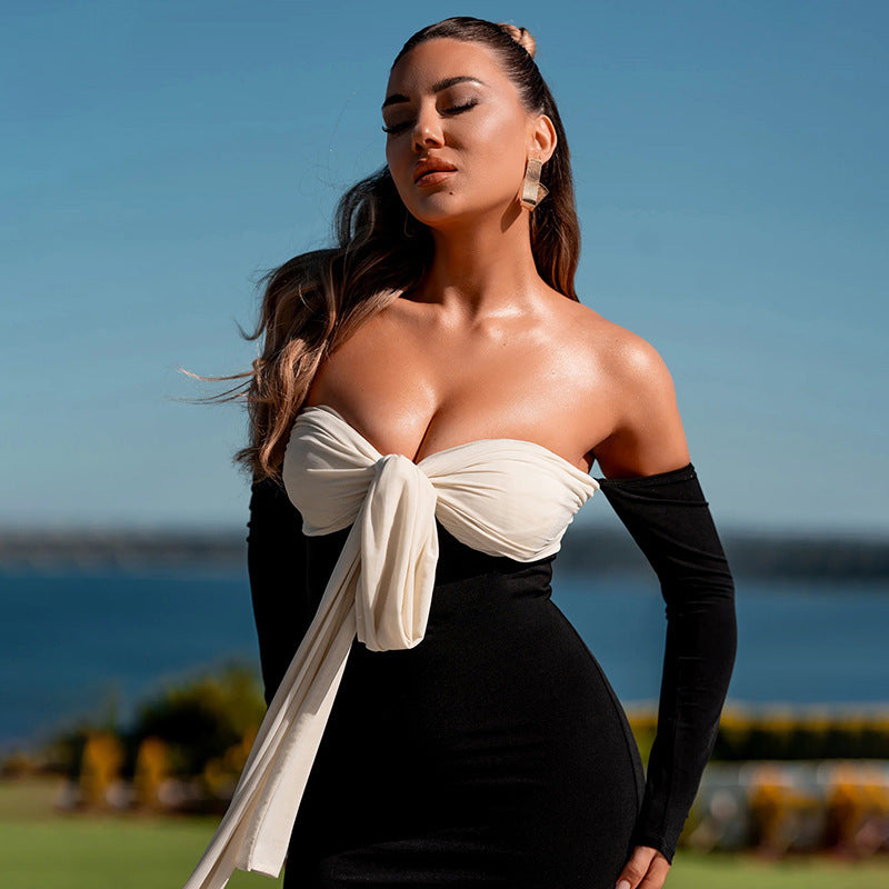 Off-shoulder Bandeau Slim-fit Dress