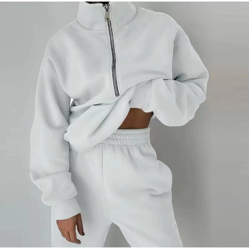 Stand Collar Zip Up Set