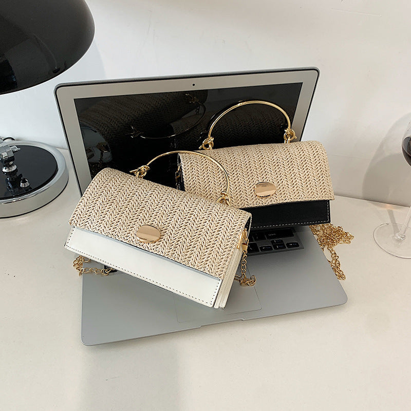Straw Woven Cover Cross-body Bag