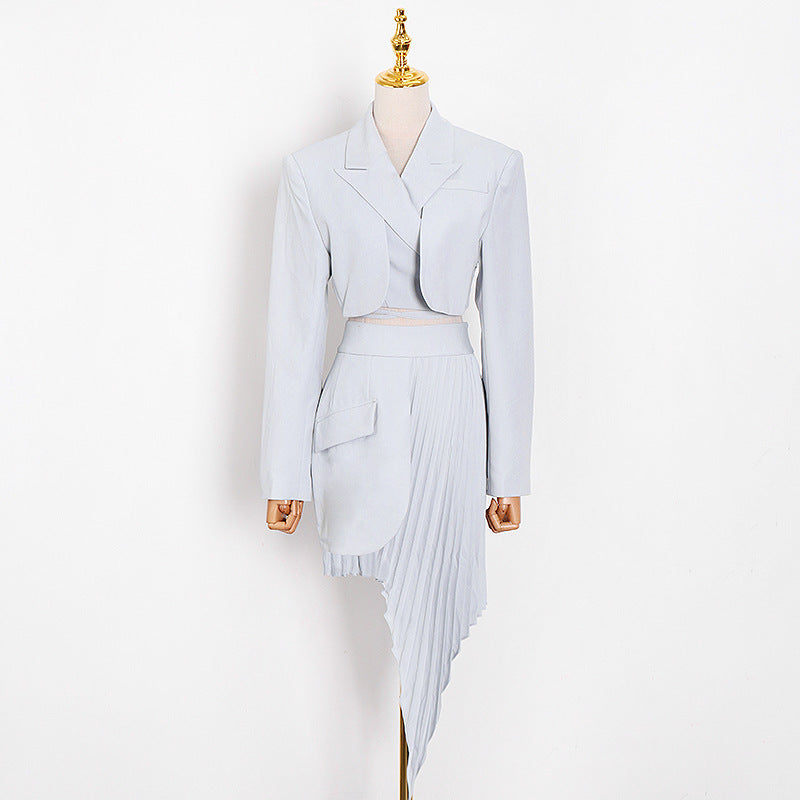 Beveled Pleated Skirt Set