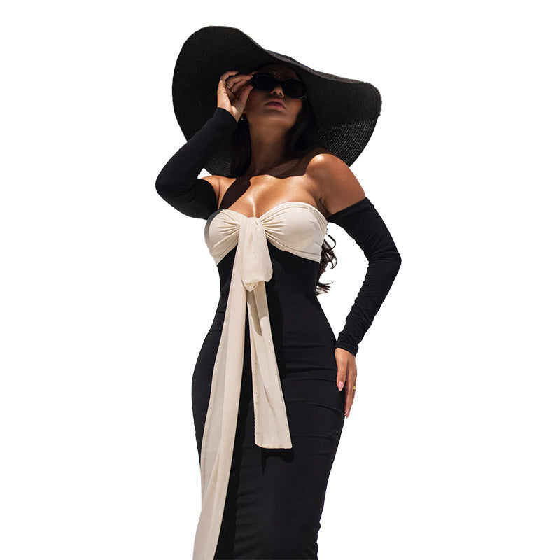 Off-shoulder Bandeau Slim-fit Dress