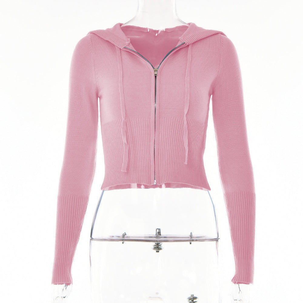 Hoodie Zip Knit Pants Set