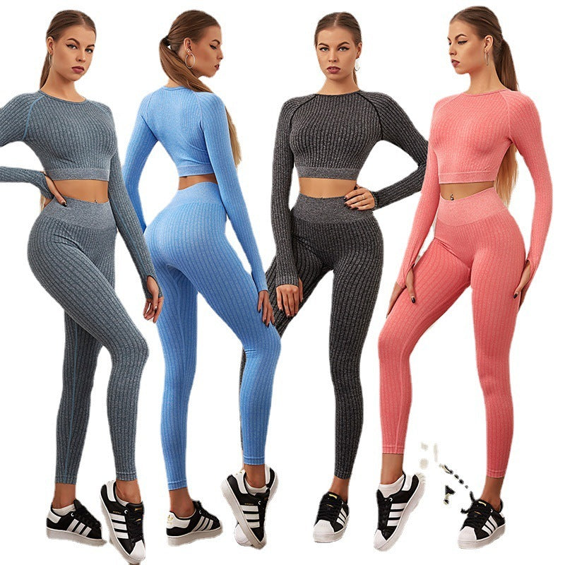 Crop Long Sleeve Top and Leggings Set