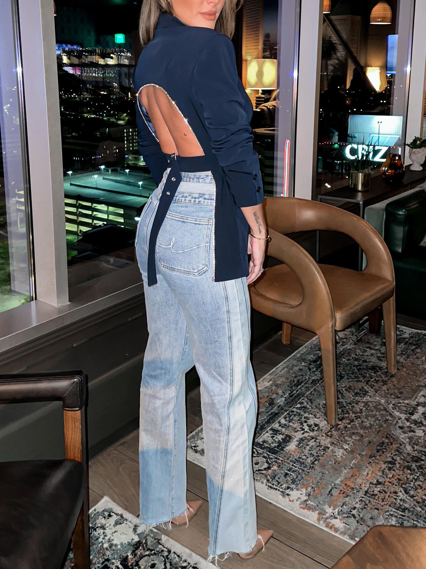 Sparkling Adjustable Backless Blazer