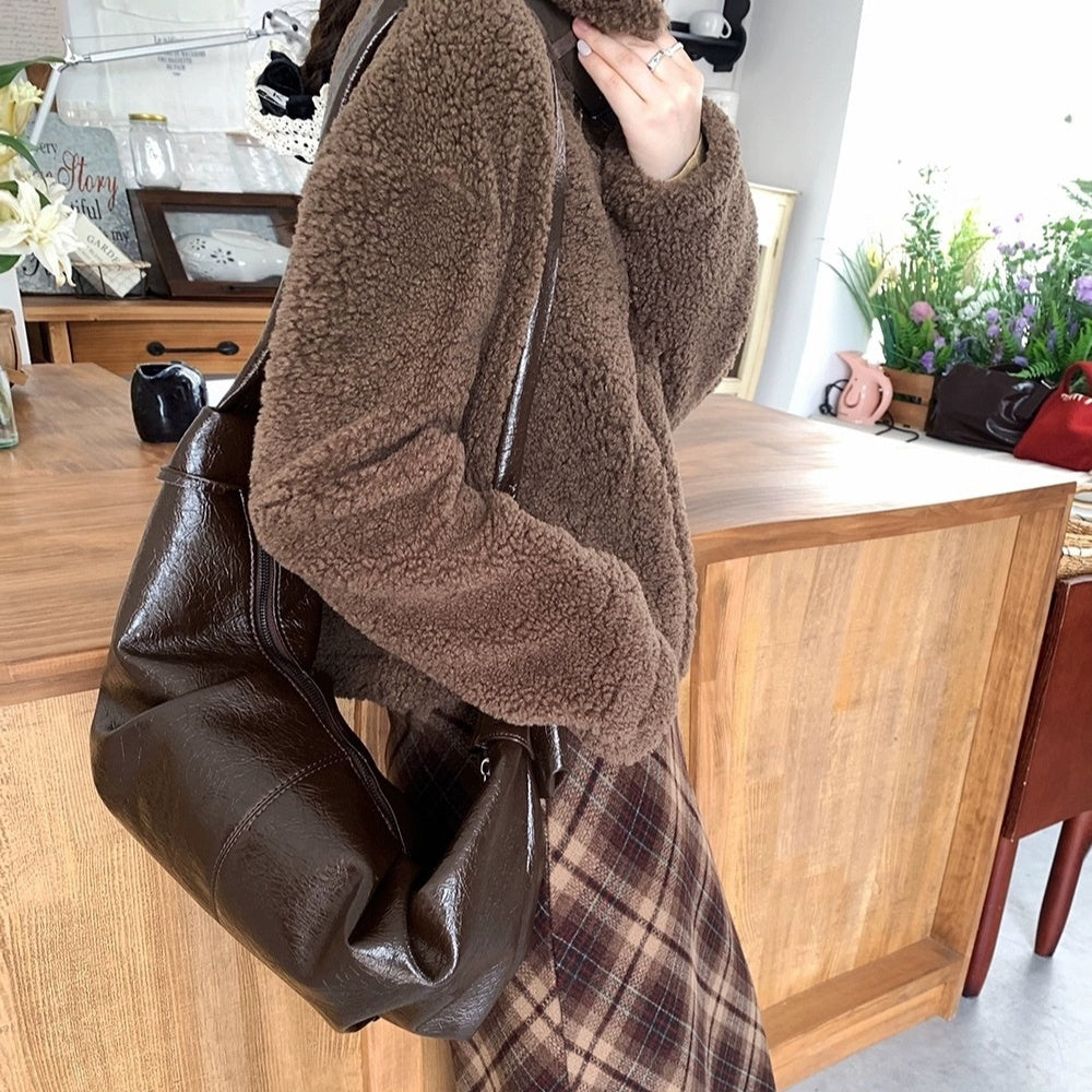 Knotted Croissant PU Leather Bag