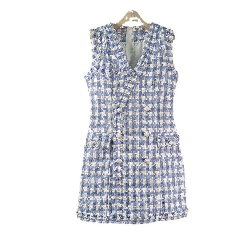 V-neck French Vest Dress