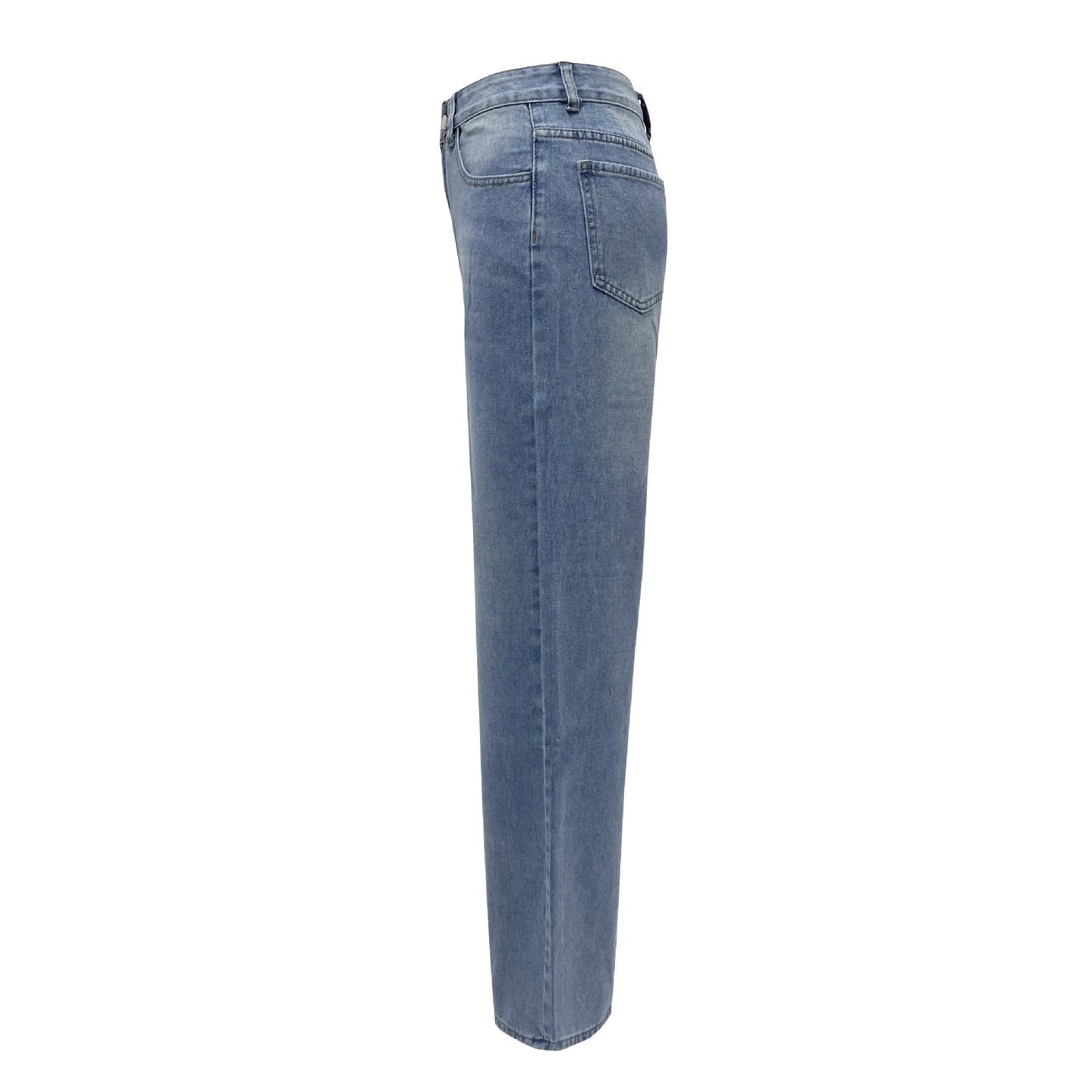Loose Light Washed Wide Leg Jeans
