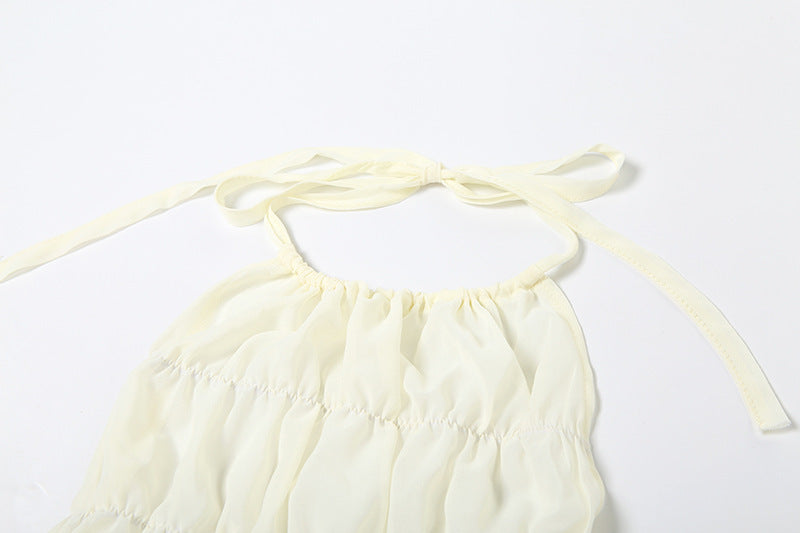 Bare Back Flounce Skirt Two-piece Set