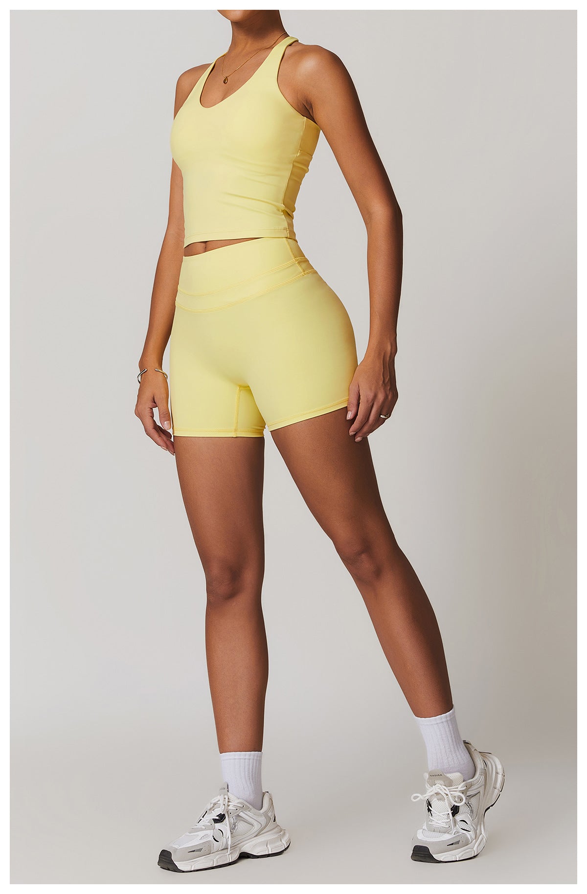 Brushed Tight Back High Waist Short Set
