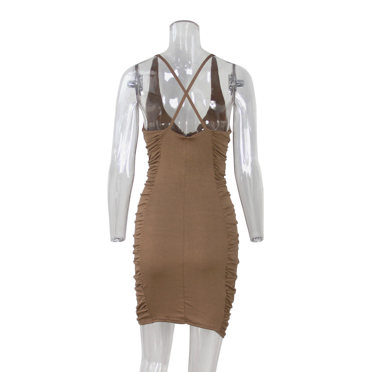 Deep V-neck Backless Short Dress