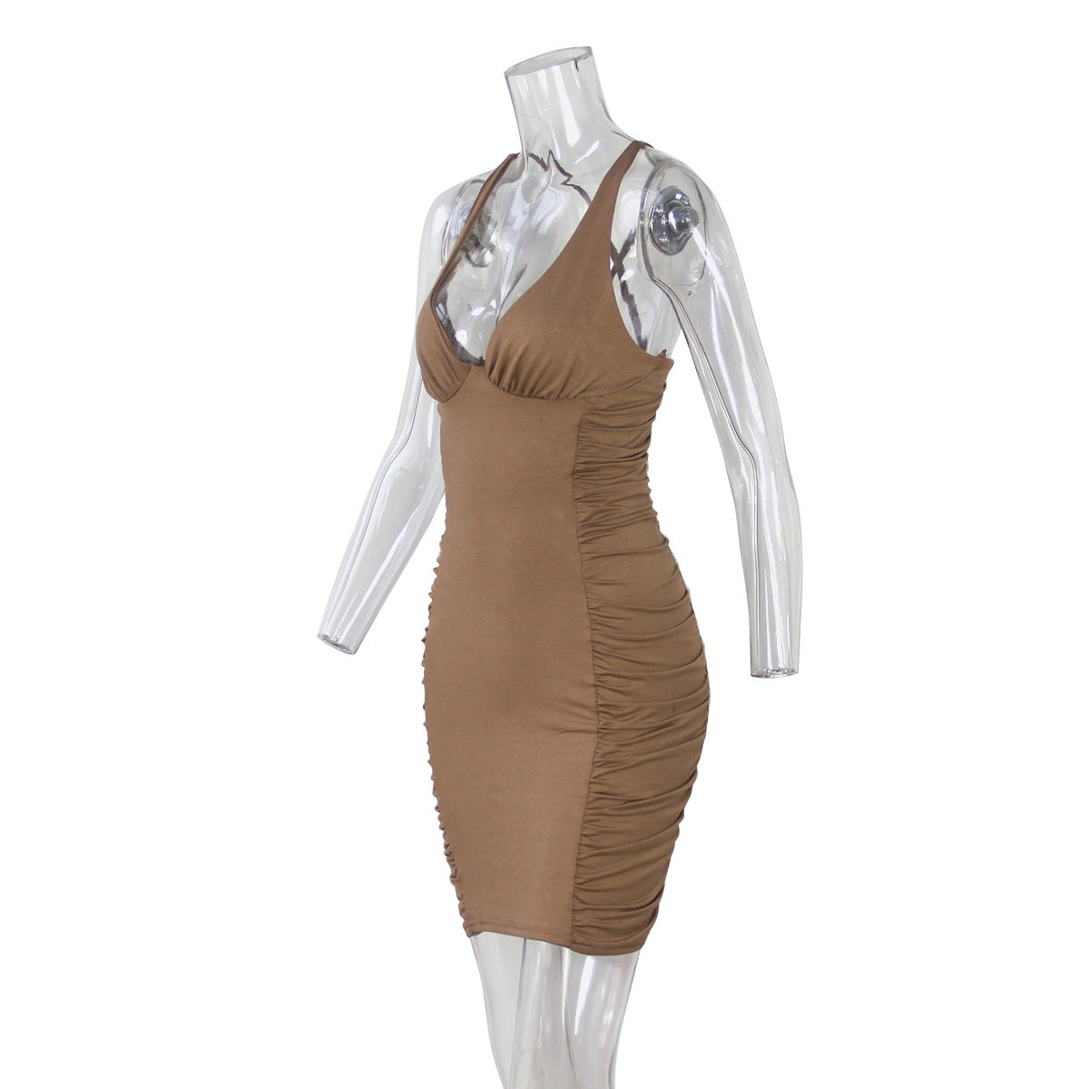 Deep V-neck Backless Short Dress