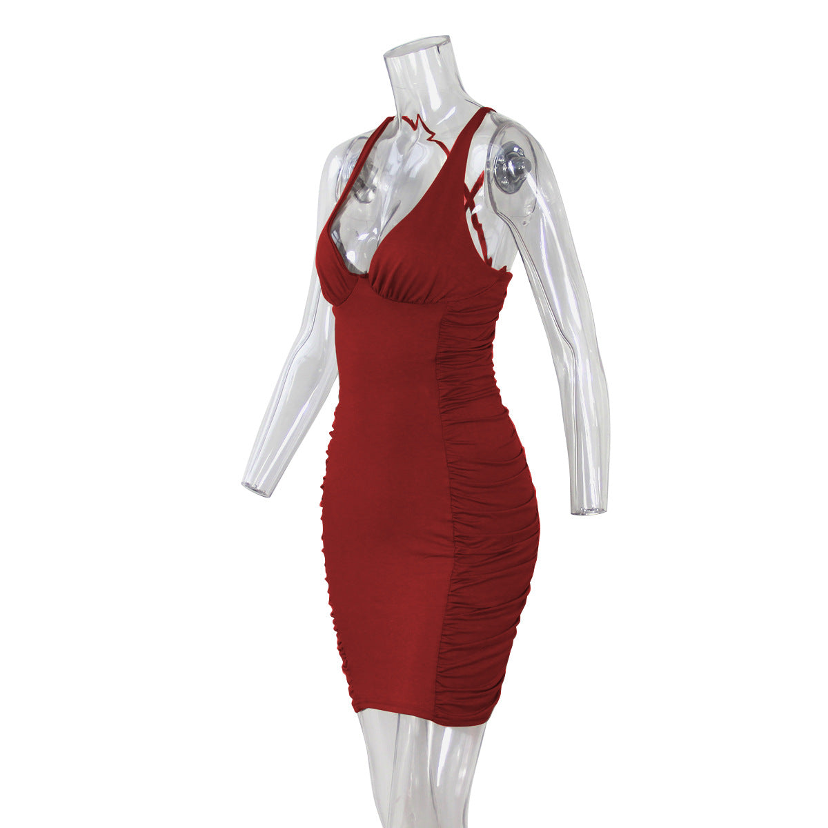 Deep V-neck Backless Short Dress
