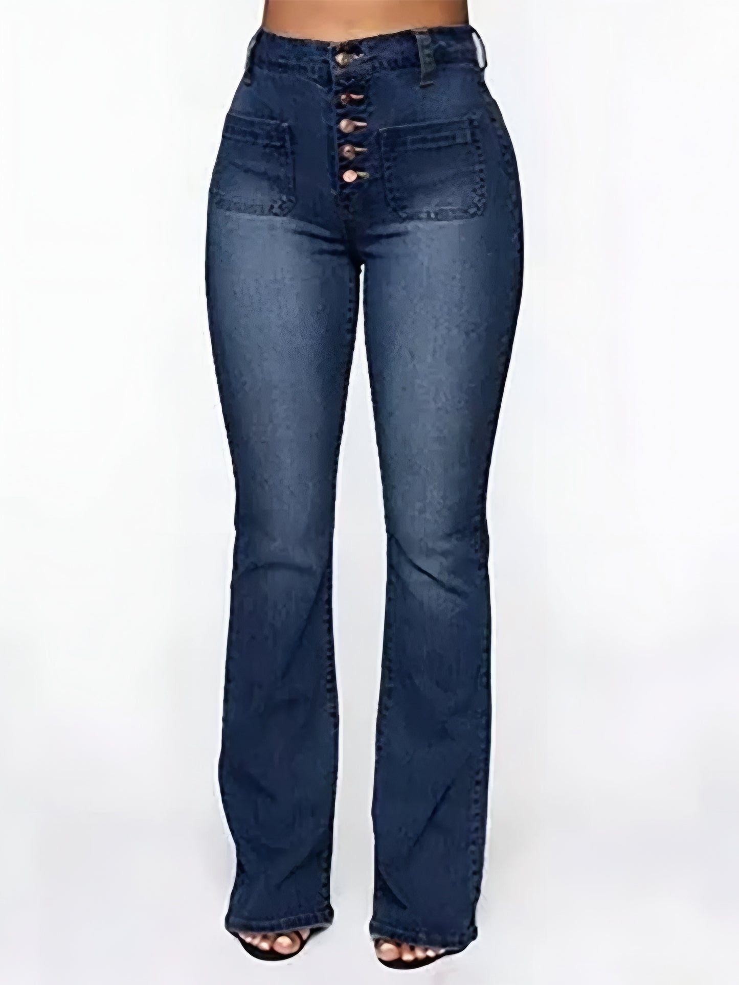 Full Size High Waisted Button-Fly Flare Jeans Plus Size