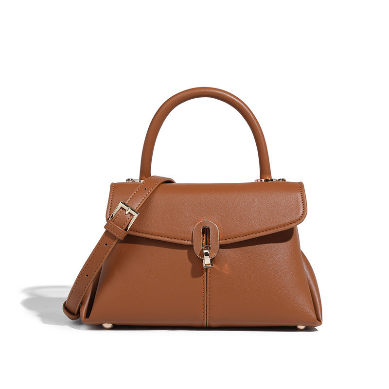 High-Grade Leather Structured Small Square Bag