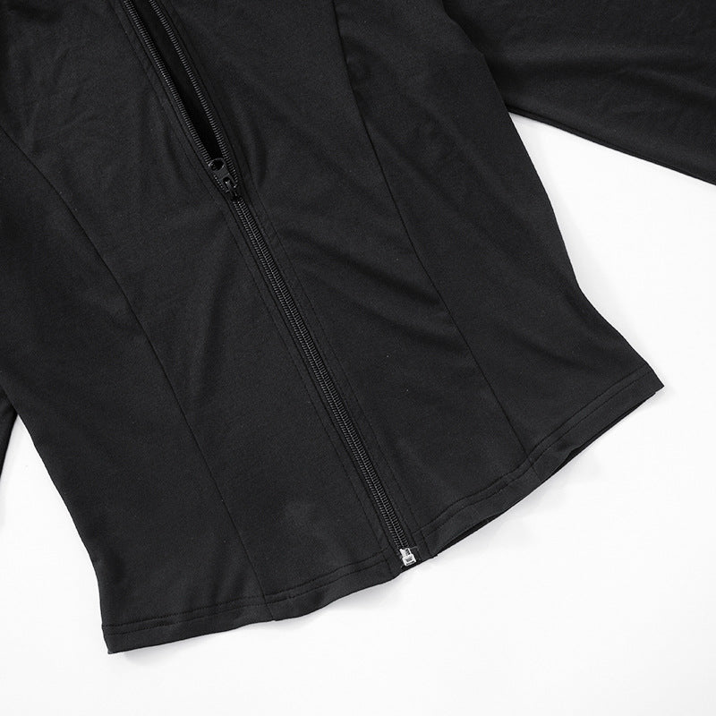 Line Zipper Hooded Set