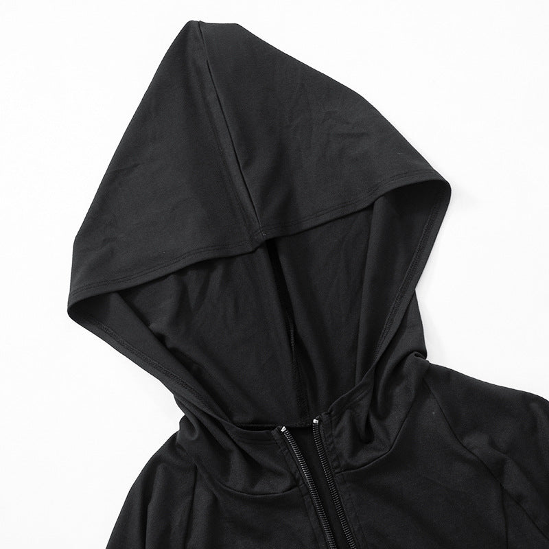 Line Zipper Hooded Set