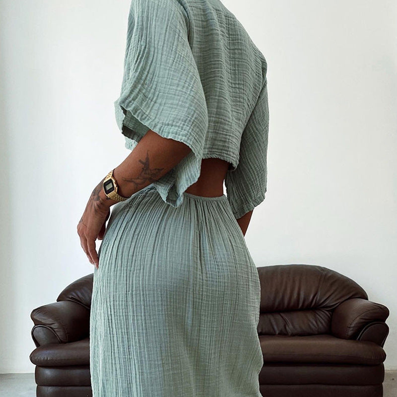 Bare Midriff V-neck Dress