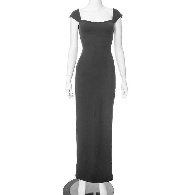 Square Collar Slim Fishtail Dress