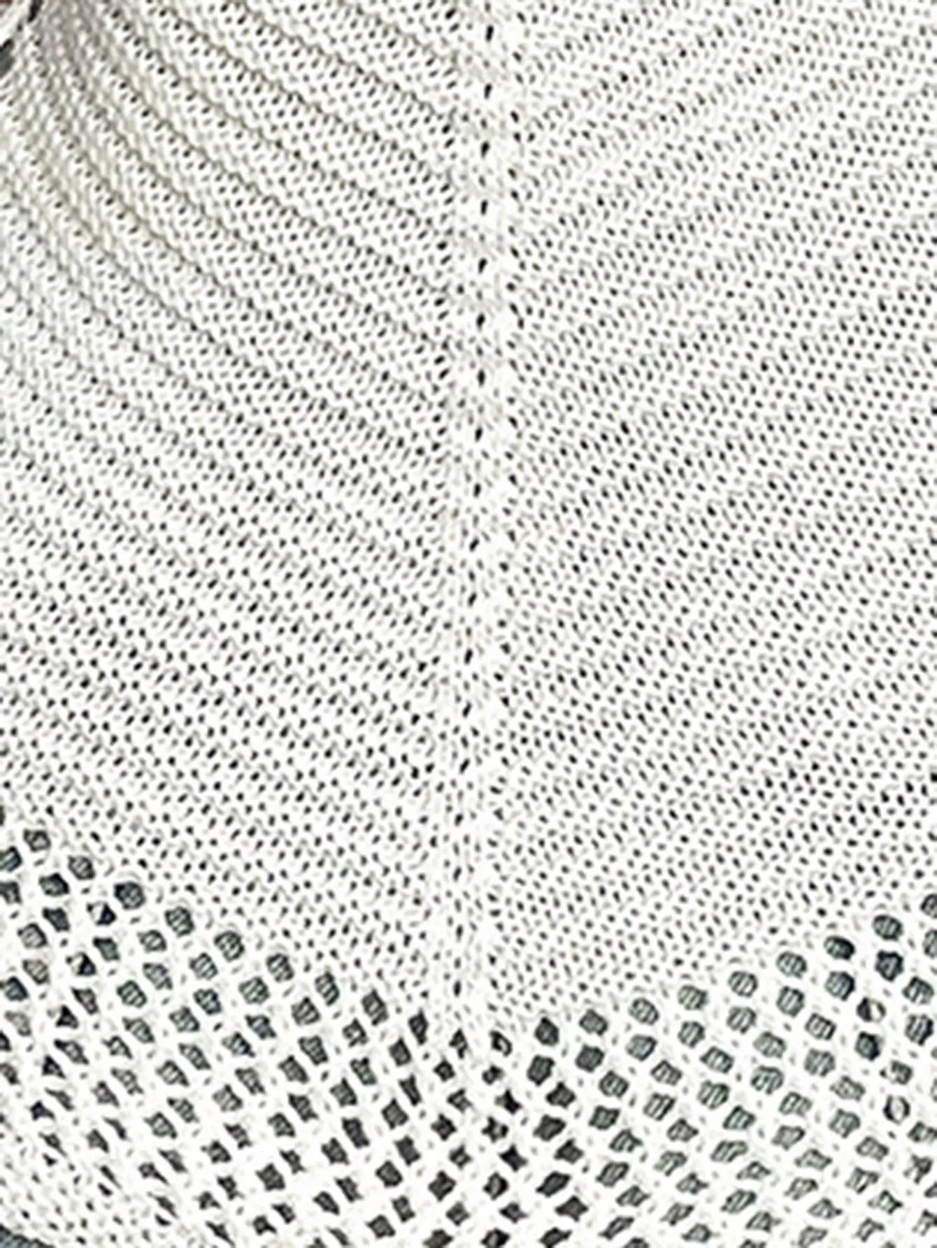 Close-up of open knit cami texture