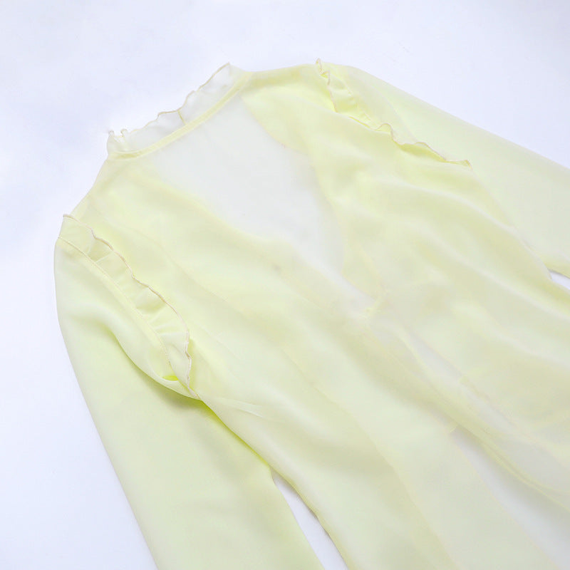 Ruffled Tie-Front Versatile Top
