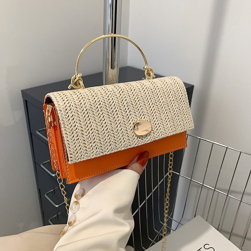Straw Woven Cover Cross-body Bag