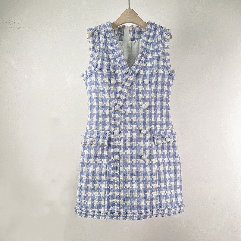 V-neck French Vest Dress