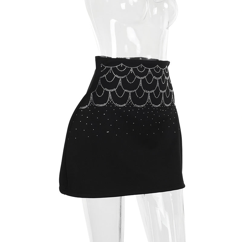 Rhinestone Short Skirt