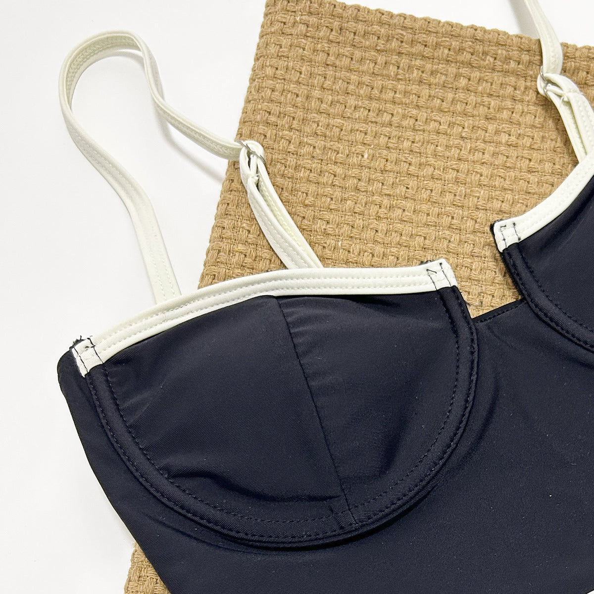 Black White Cupped One Piece