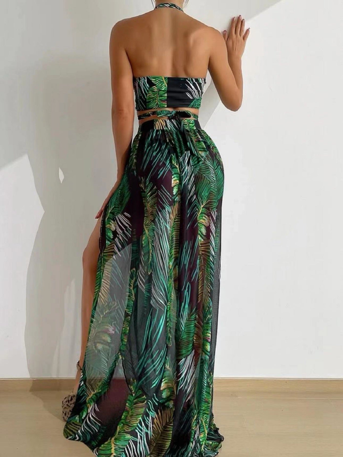 Three Piece Printed Long Skirt Set