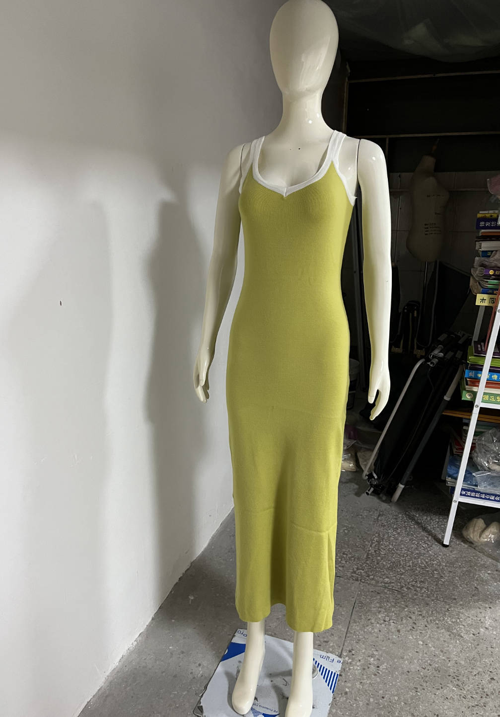 V-neck Knitted Sleeveless Split Dress