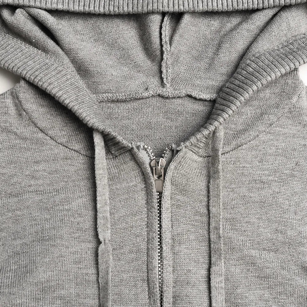 Hoodie Zip Knit Pants Set