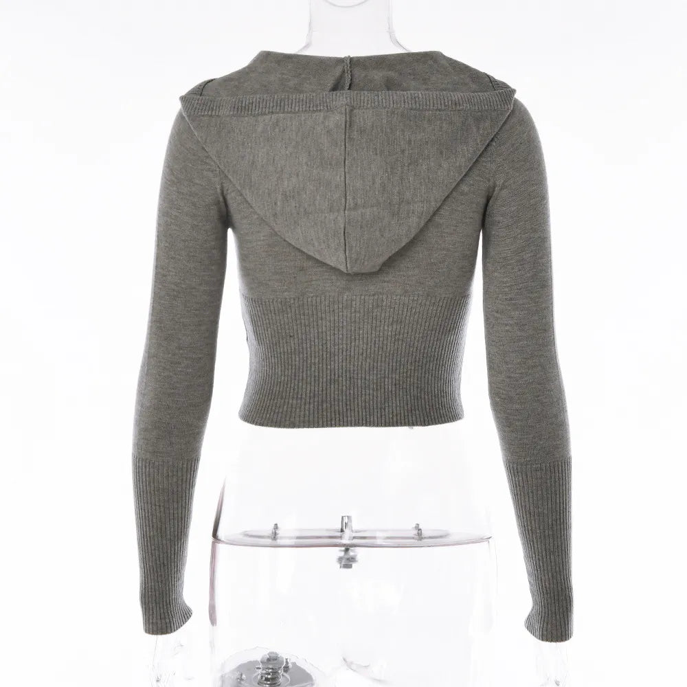 Hoodie Zip Knit Pants Set