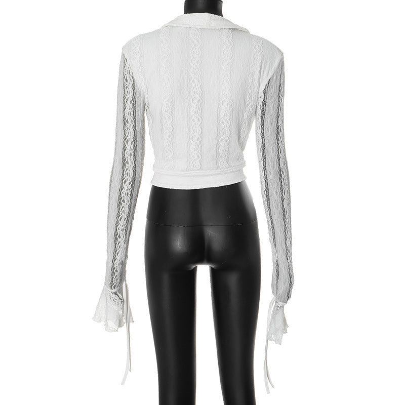 Low Collar Lace Top