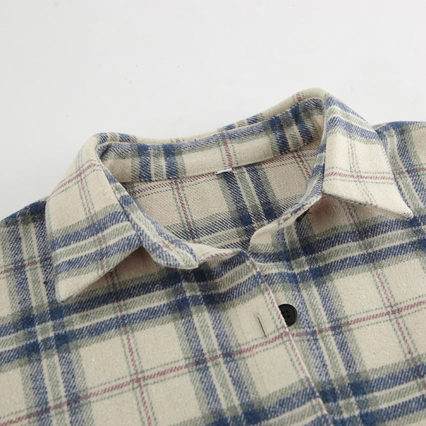 Loose Plaid Long Sleeve Shirt