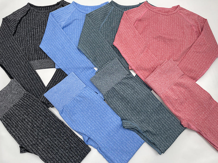Crop Long Sleeve Top and Leggings Set