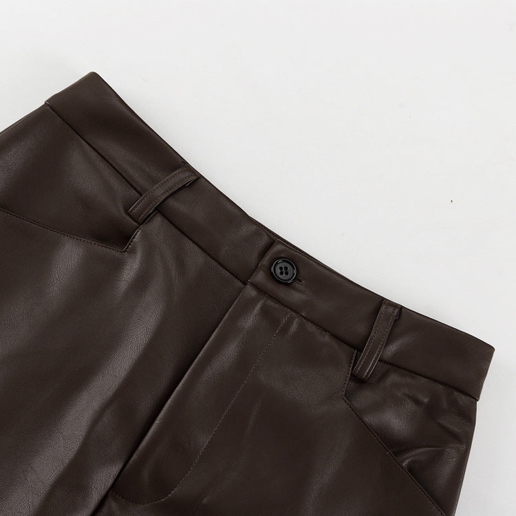 Leather Retro Slim-fit Skirt