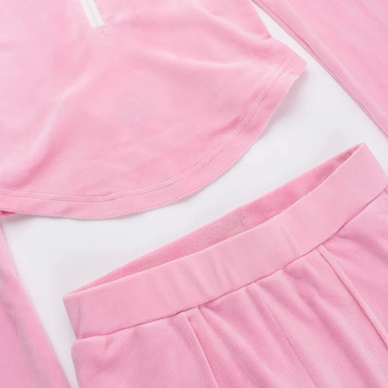 Slim Fit Suede Long-sleeved Set