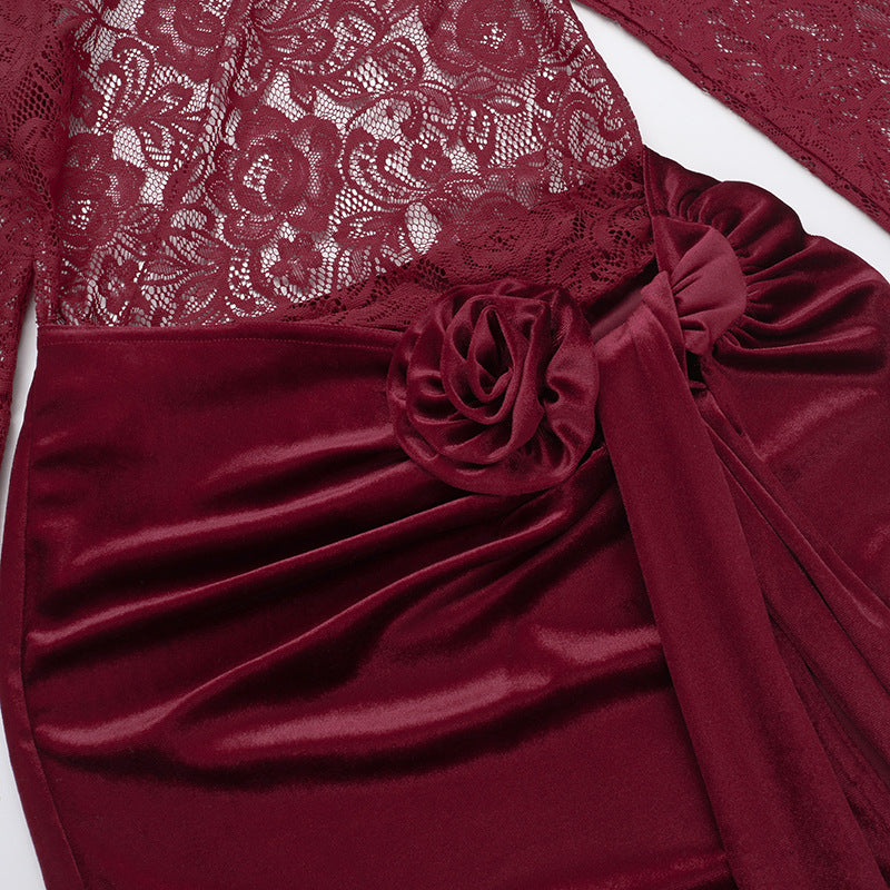 Lace Velvet Dress
