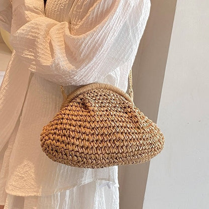 Cloud Woven Straw Chain Bag