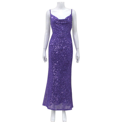 Low Cut Sequined Dress