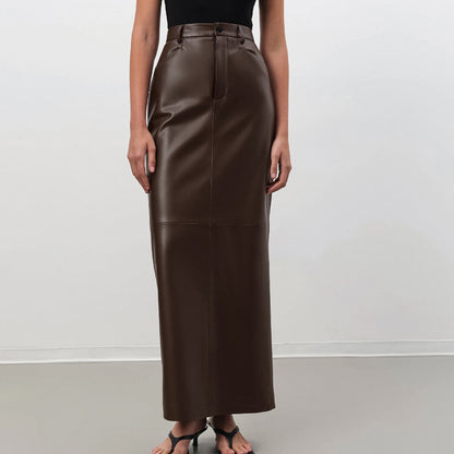 Leather Retro Slim-fit Skirt