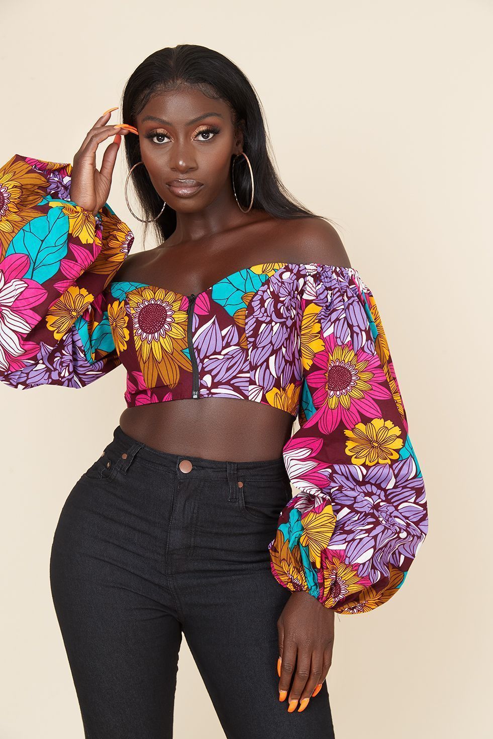 Off-neck Tube Top Long Sleeve